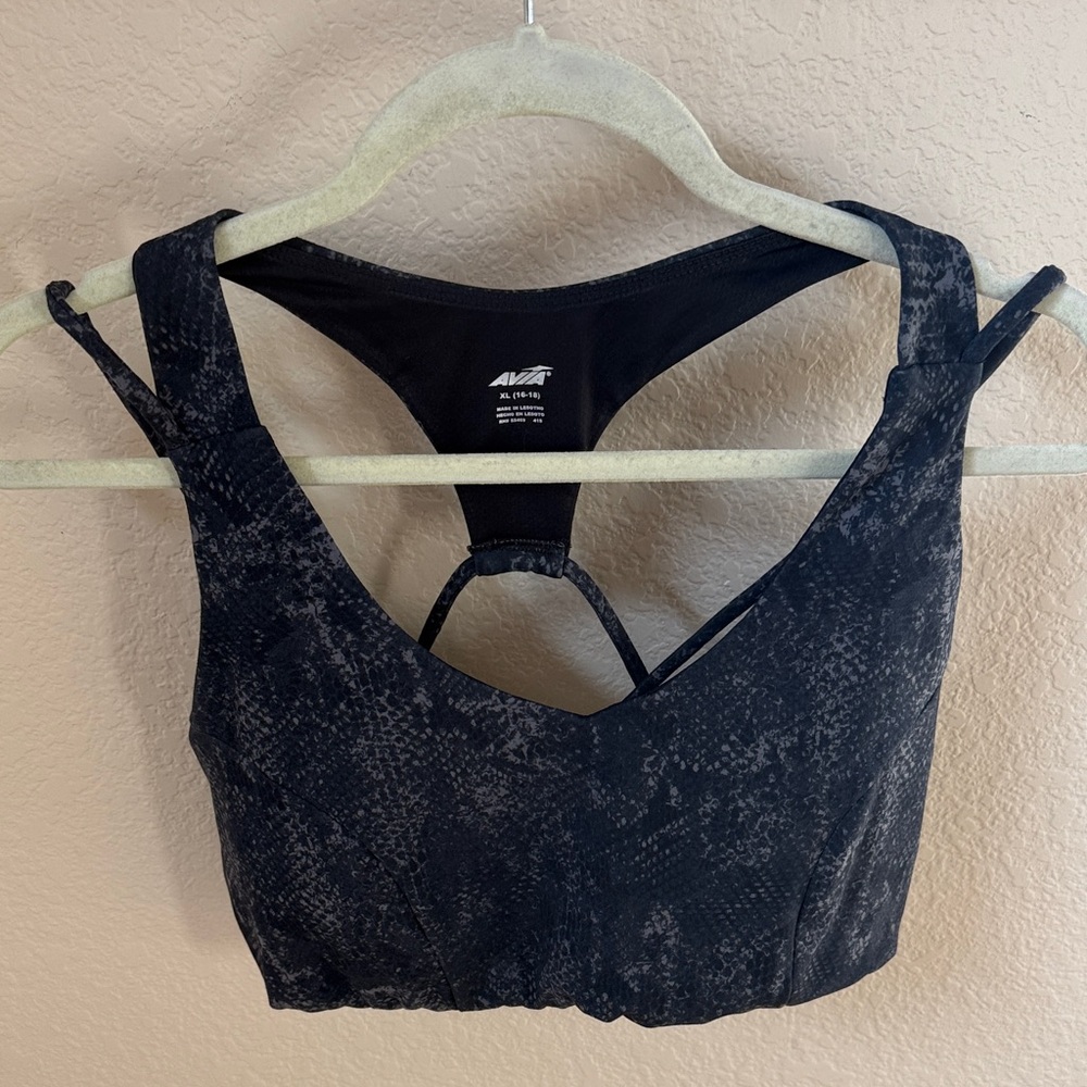 Avia Black Patterned Sports Bra